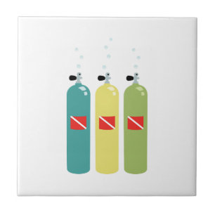 Scuba Tanks Ceramic Tile