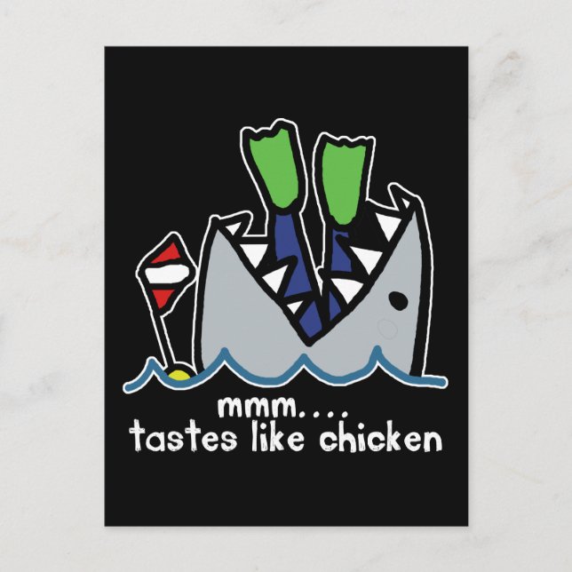 Scuba Tastes Chicken Shark Postcard (Front)
