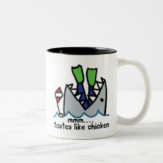 Scuba Tastes Chicken Shark Two-Tone Coffee Mug
