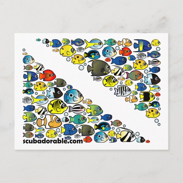 Scubadorable Diver Down Flag Postcard (Front)