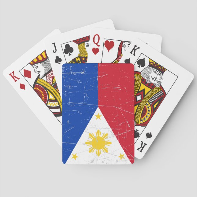 Scuffed and Scratched Filipino Flag Playing Cards (Back)