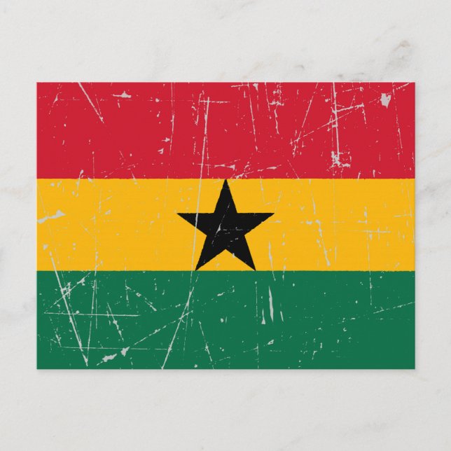 Scuffed and Scratched Ghana Flag Postcard (Front)