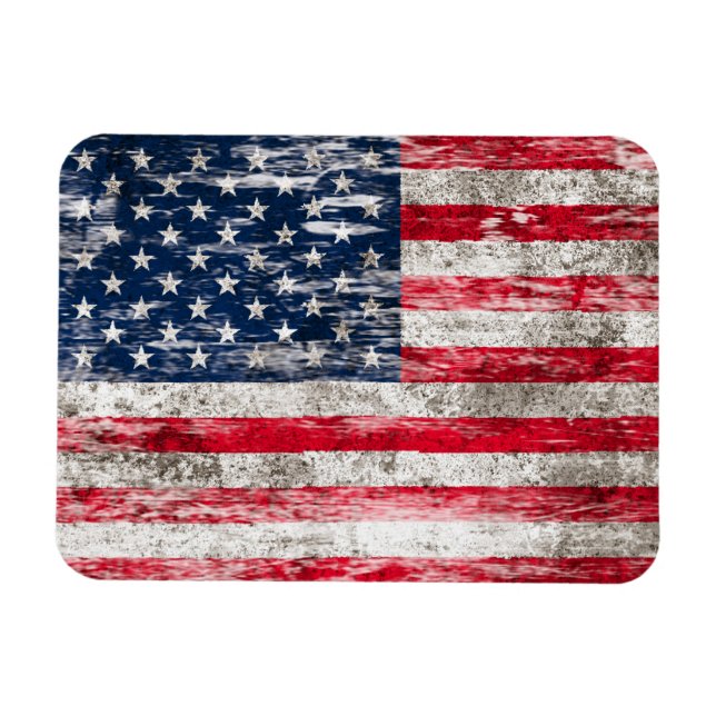 Scuffed and Worn American Flag Magnet (Horizontal)