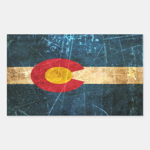 Scuffed and Worn Colorado Flag Rectangular Sticker