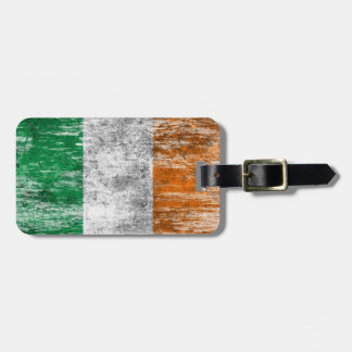 Scuffed and Worn Irish Flag Luggage Tag