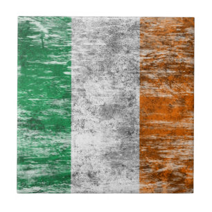 Scuffed and Worn Irish Flag Tile