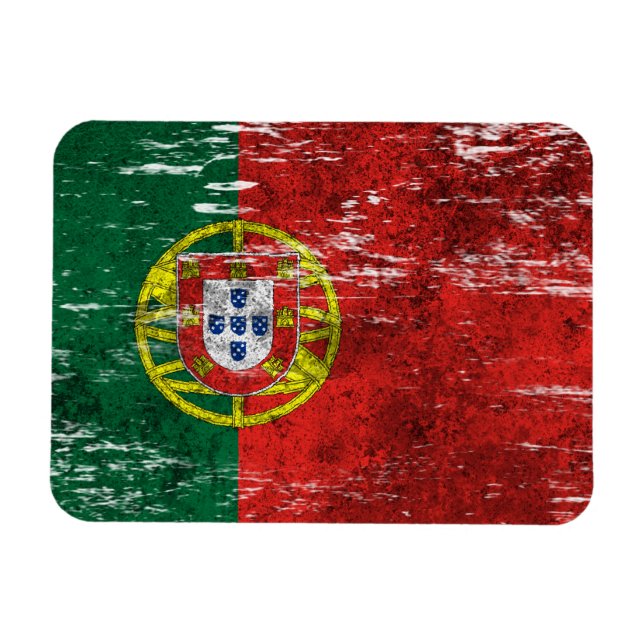 Scuffed and Worn Portuguese Flag Magnet (Horizontal)