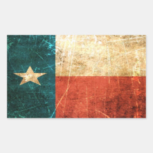 Scuffed and Worn Texas Flag Rectangular Sticker