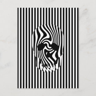 Scull and Stripes, Op Art Postcard