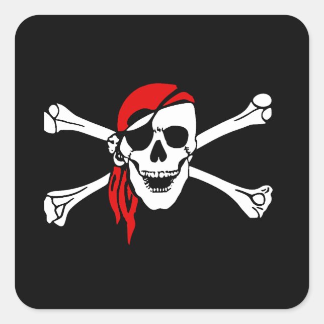 Scull & Crossbones Square Sticker (Front)