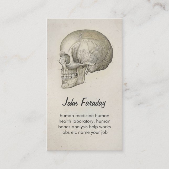 scull human head and bones business card (Front)
