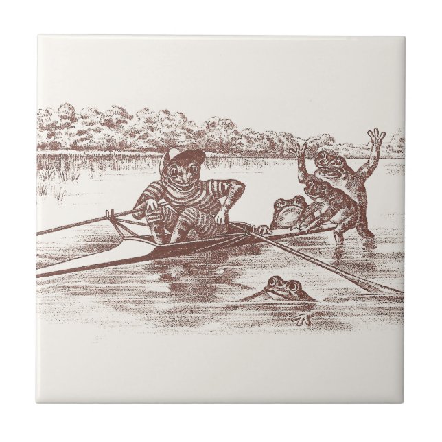 Sculling Frogs Tile (Front)
