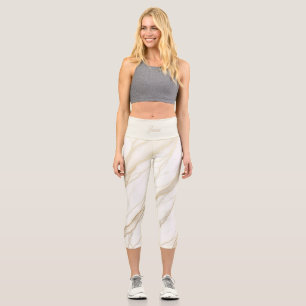 Sculpt Marble Seamless Pattern Luxury Fitness Capri Leggings