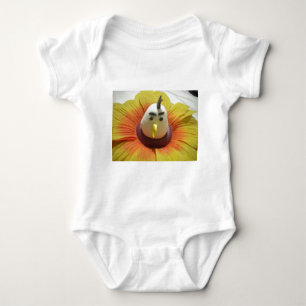 Sculpted Bird in Sunflower Art Print Baby Bodysuit