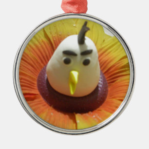 Sculpted Bird in Sunflower Art Print Metal Tree Decoration