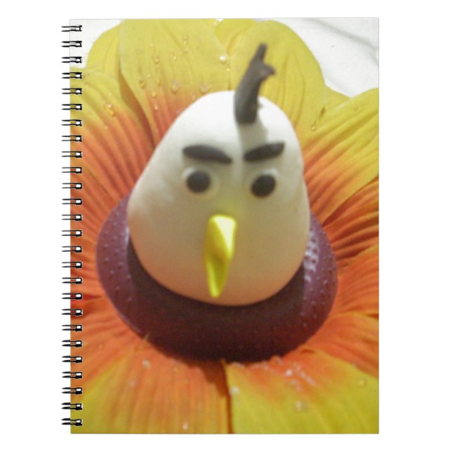 Sculpted Bird in Sunflower Art Print Notebook (Front)