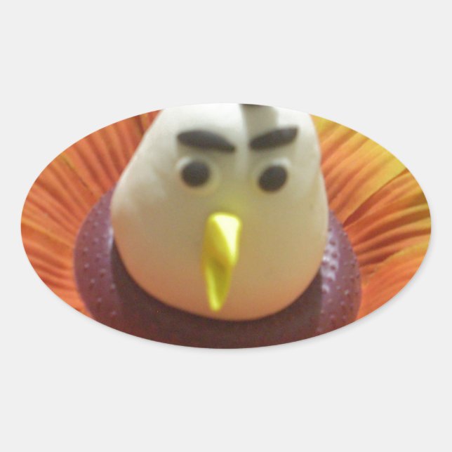 Sculpted Bird in Sunflower Art Print Oval Sticker (Front)