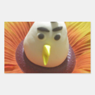 Sculpted Bird in Sunflower Art Print Rectangular Sticker