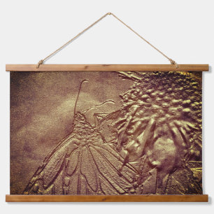 Sculpted Butterfly In Brown Nature Art Hanging Tapestry