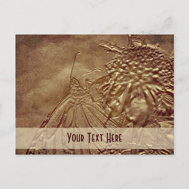 Sculpted Butterfly Nature Customisable Postcard (Front)