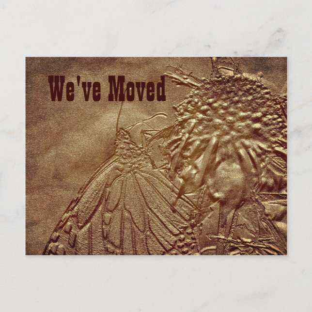 Sculpted Butterfly New Address Moving Postcard (Front)