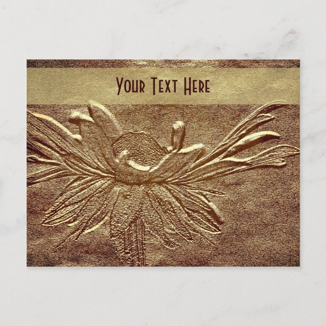 Sculpted Daisy Floral Customisable Postcard (Front)