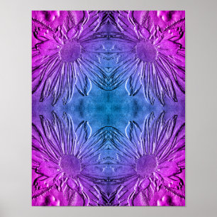 Sculpted Effect Black Eyed Susan Flower Abstract  Poster