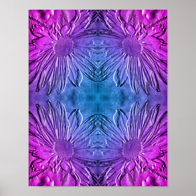 Sculpted Effect Black Eyed Susan Flower Abstract  Poster (Front)