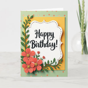 Sculpted Foliage Birthday Card