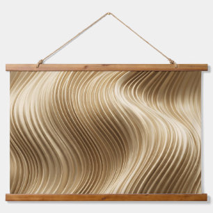 Sculpted Gold Pleats Luxury Abstract Tapestry