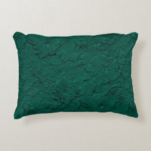 Sculpted Petunias, Jade Green Accent Pillow