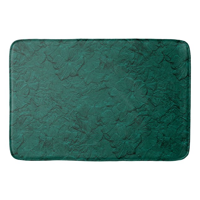 Sculpted Petunias, Jade Green-Large Bath Mat (Front)