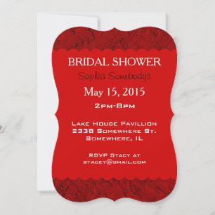 Sculpted Petunias Red-Party Invitation Template