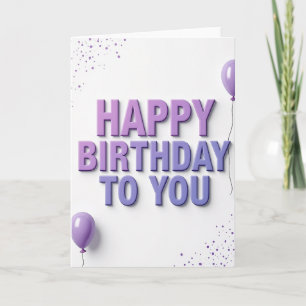 Sculpted Purple Birthday Card