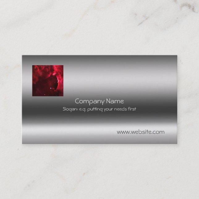 Sculpted Region, Orion Nebula Metallic template Business Card (Front)
