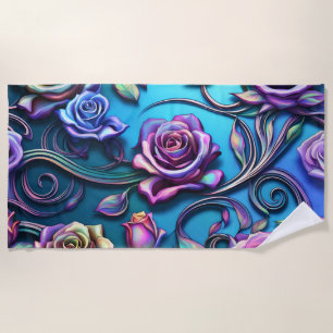 Sculpted Roses Beach Towel