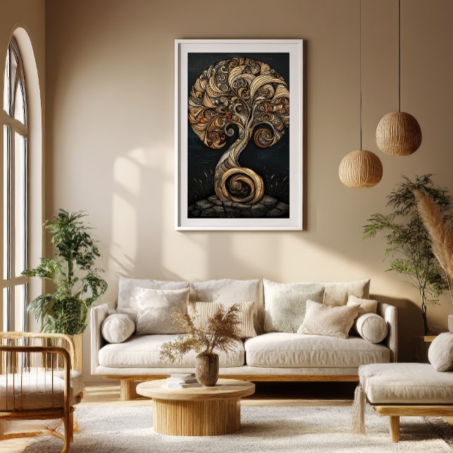 Sculpted Spiral Fibonacci Tree Poster (Creator Uploaded)