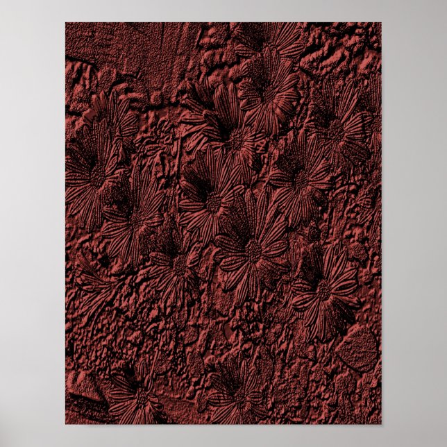 Sculpted Texture Daisies Floral Art  Poster (Front)