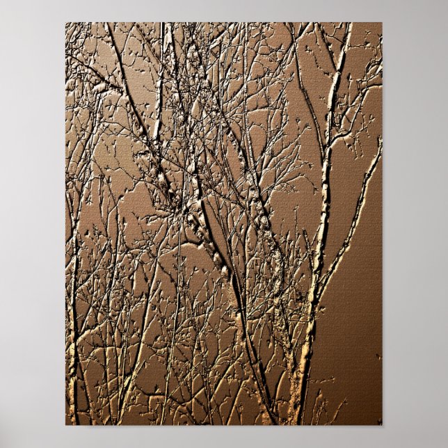 Sculpted Texture Tree Branches Art Poster (Front)