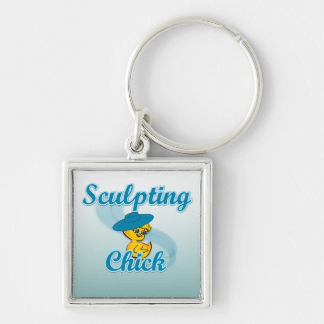Sculpting Chick #3 Key Ring (Front)