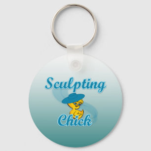 Sculpting Chick #3 Key Ring