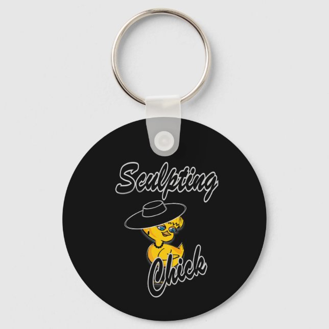 Sculpting Chick #4 Key Ring (Front)