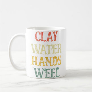 Sculpting Clay Water Hands Weel Earthenware Potter Coffee Mug