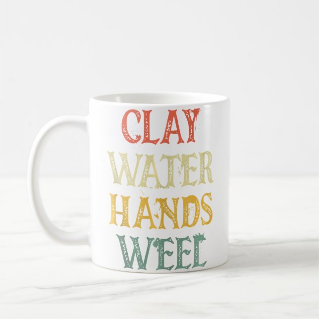 Sculpting Clay Water Hands Weel Earthenware Potter Coffee Mug (Left)