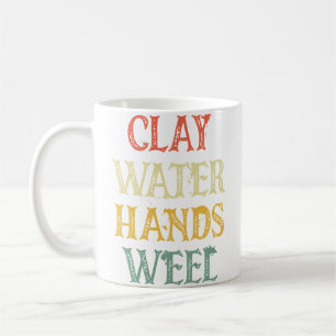 Sculpting Clay Water Hands Weel Earthenware Potter Coffee Mug