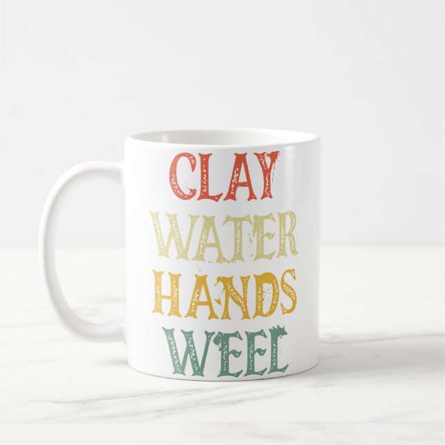Sculpting Clay Water Hands Weel Earthenware Potter Coffee Mug (Left)