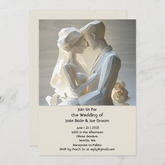 Sculptorial couple wedding invitation
