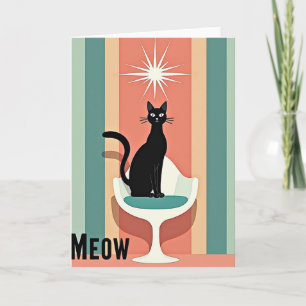 Sculptural Cat Birthday Card