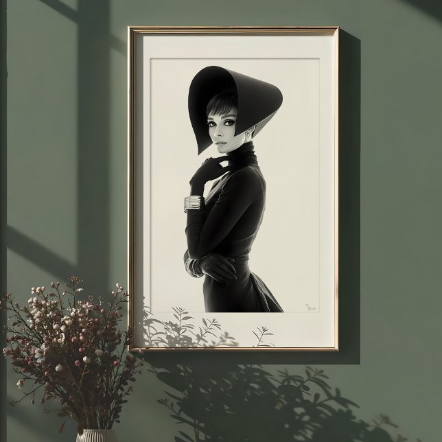 Sculptural Drama: Monochrome Fashion Icon Poster (Creator Uploaded)