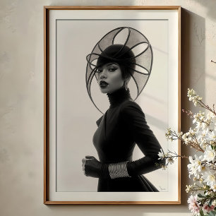 Sculptural Elegance: Avant-Garde Monochrome Hat Poster
